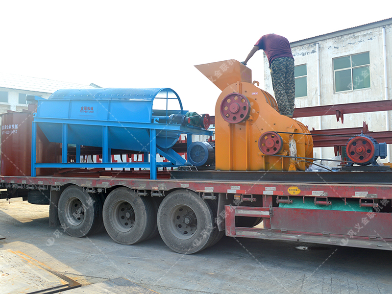 86雙級粉碎機生產線發貨圖片_發往廣西百色_破碎篩分金礦石